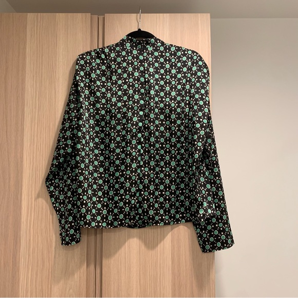 Zara Printed Draped Long Sleeve Blouse - L - Picture 4 of 9